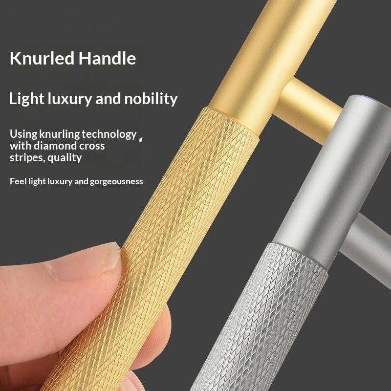 Nordic Wardrobe Handles–Gold Copper & Black Drawer Knobs Extended American-Style Aluminum Alloy Cabinet Pulls Furniture Hardware