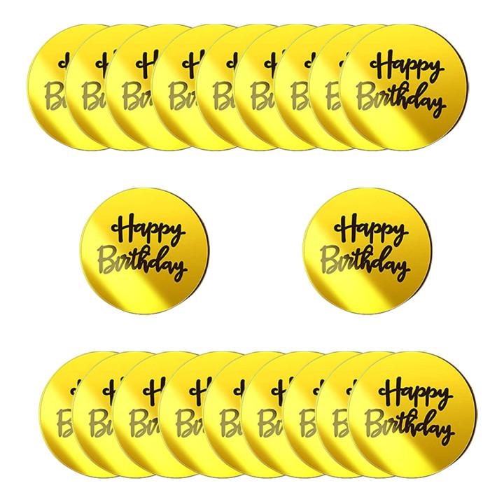 20 Pcs Mirror Cupcake Toppers Reliable Reusable Exquisite Diy Acrylic Cake Disc For Birthday Party Anniversaries Decorations