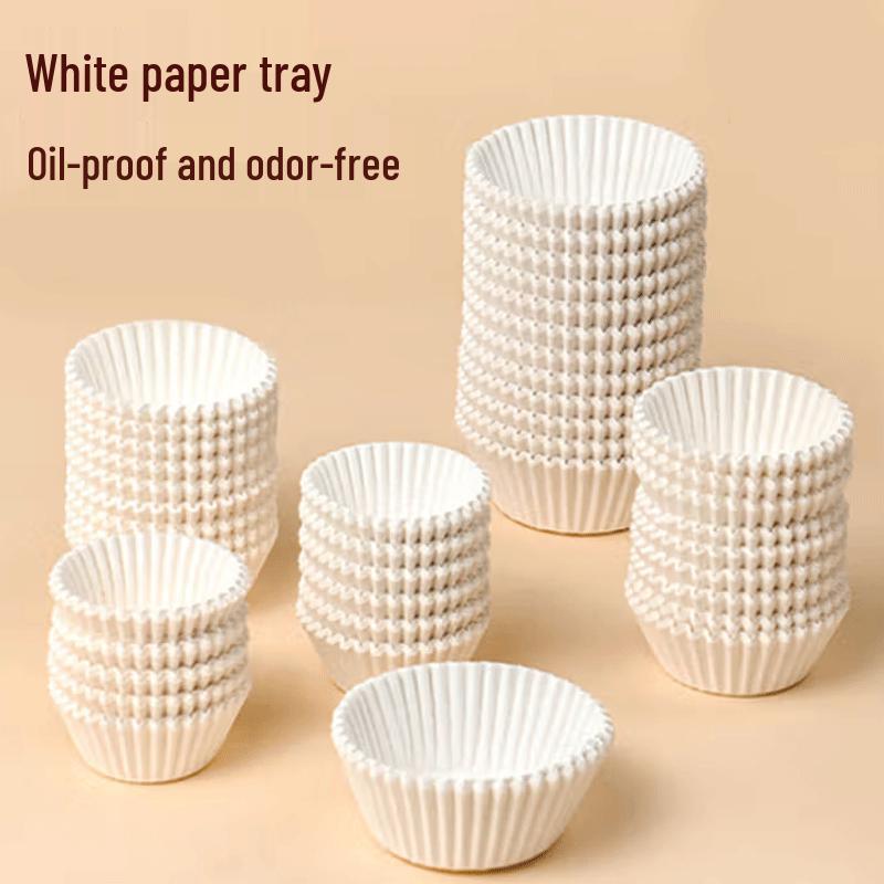 LIJIA KITCHENWARE Round White Bamboo Fiber Cupcake Liners
