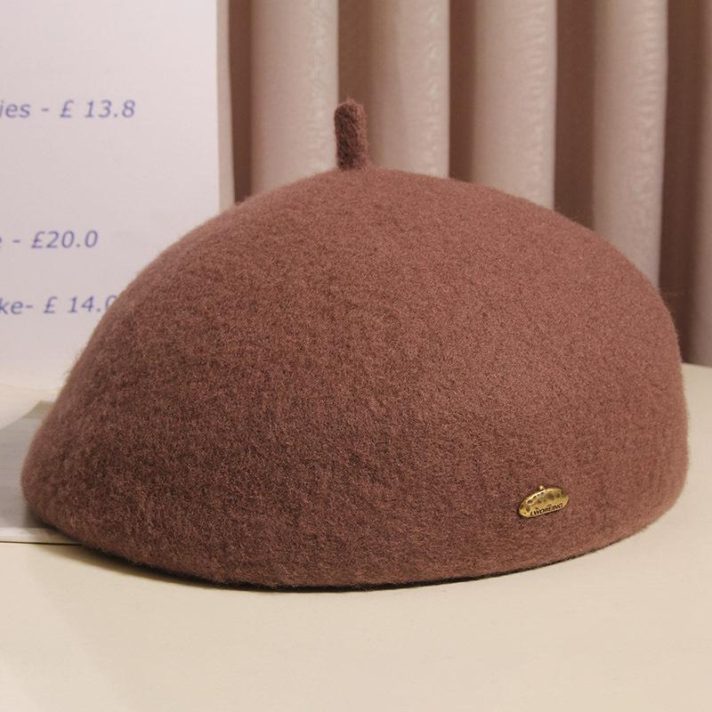 New Wool Beret Women's Big Head Circumference Showing A Small and Fashionable Korean Version Fashionable and Versatile Painter's Hat