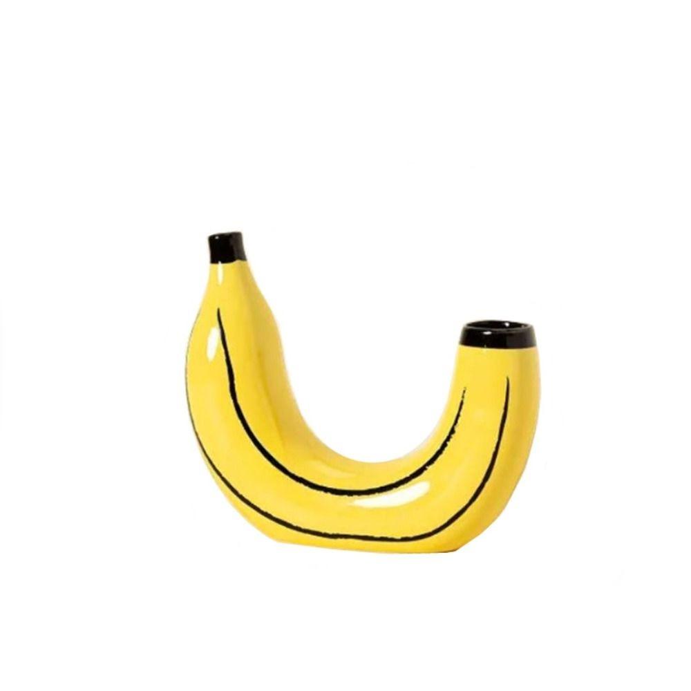 Resin Decorative Bud Vase Banana Shape Flower Arrangements Container Dining Table Centerpieces