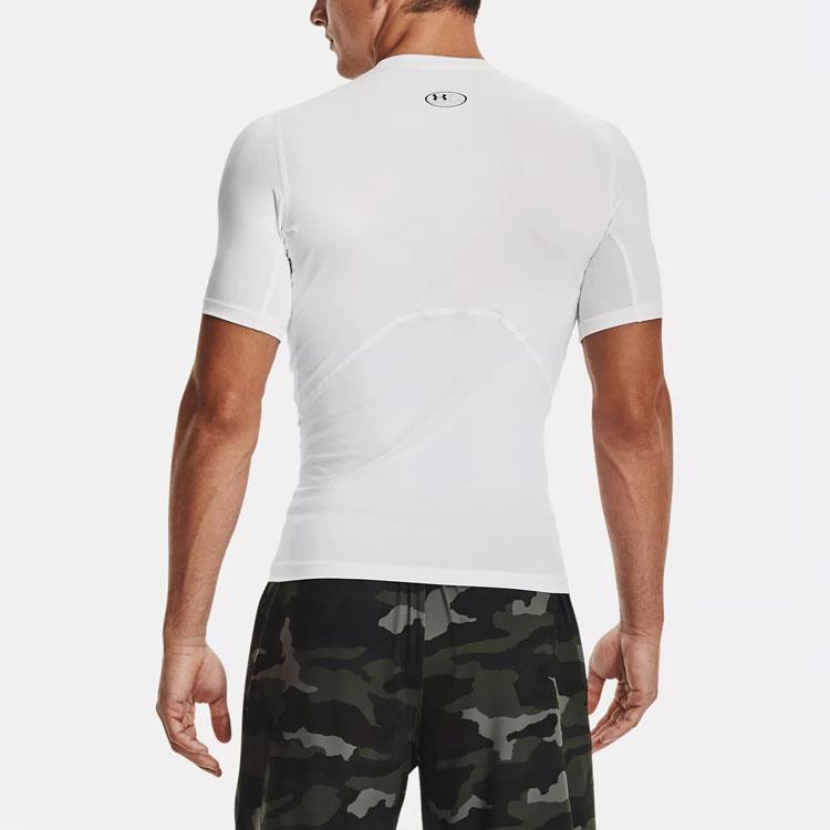 Under Armour Logo Print Crew Neck Short Sleeve T-Shirt Men Tops White 1361518-100