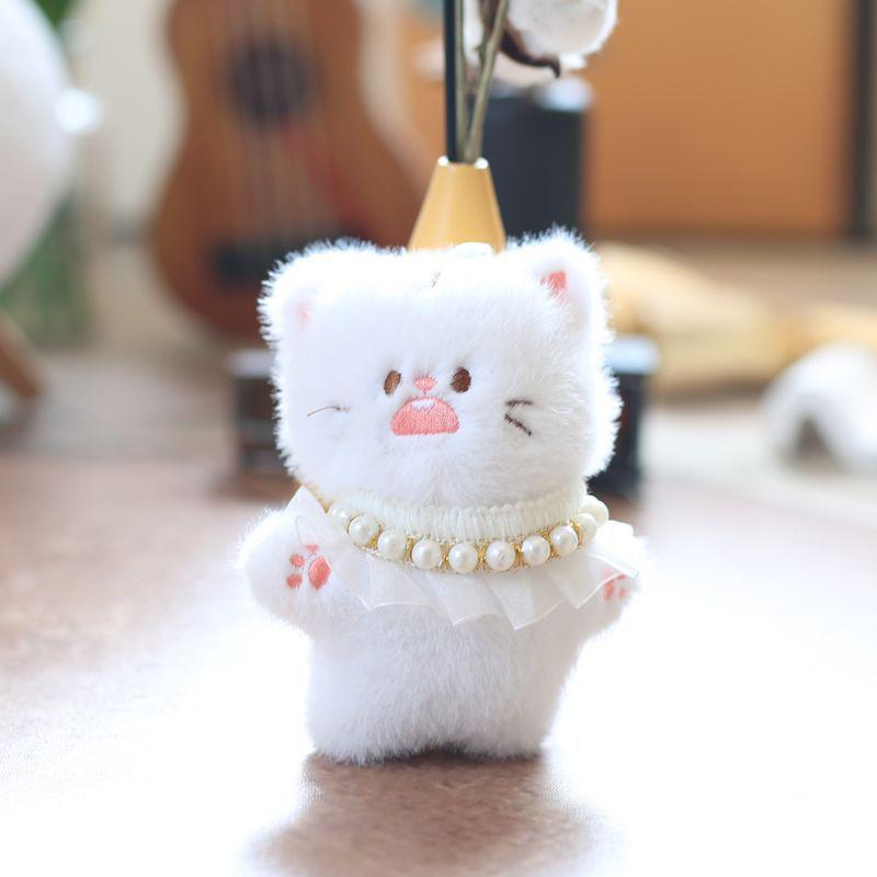 Cute Angry Cat Pendant Plush Toy Doll Soft Stuffed Keychain Bag Hanging Decoration Keychain Pendant Stuffed Doll Girl Kid Gift