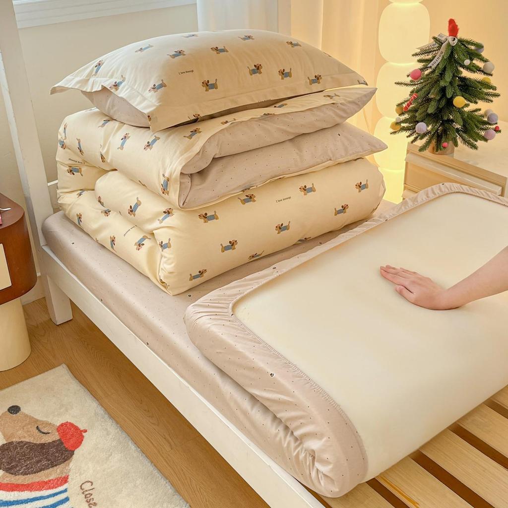 2026 New Cotton Printed Dormitory Bedding: Three- or Four-Piece Set for Single Bunk Beds