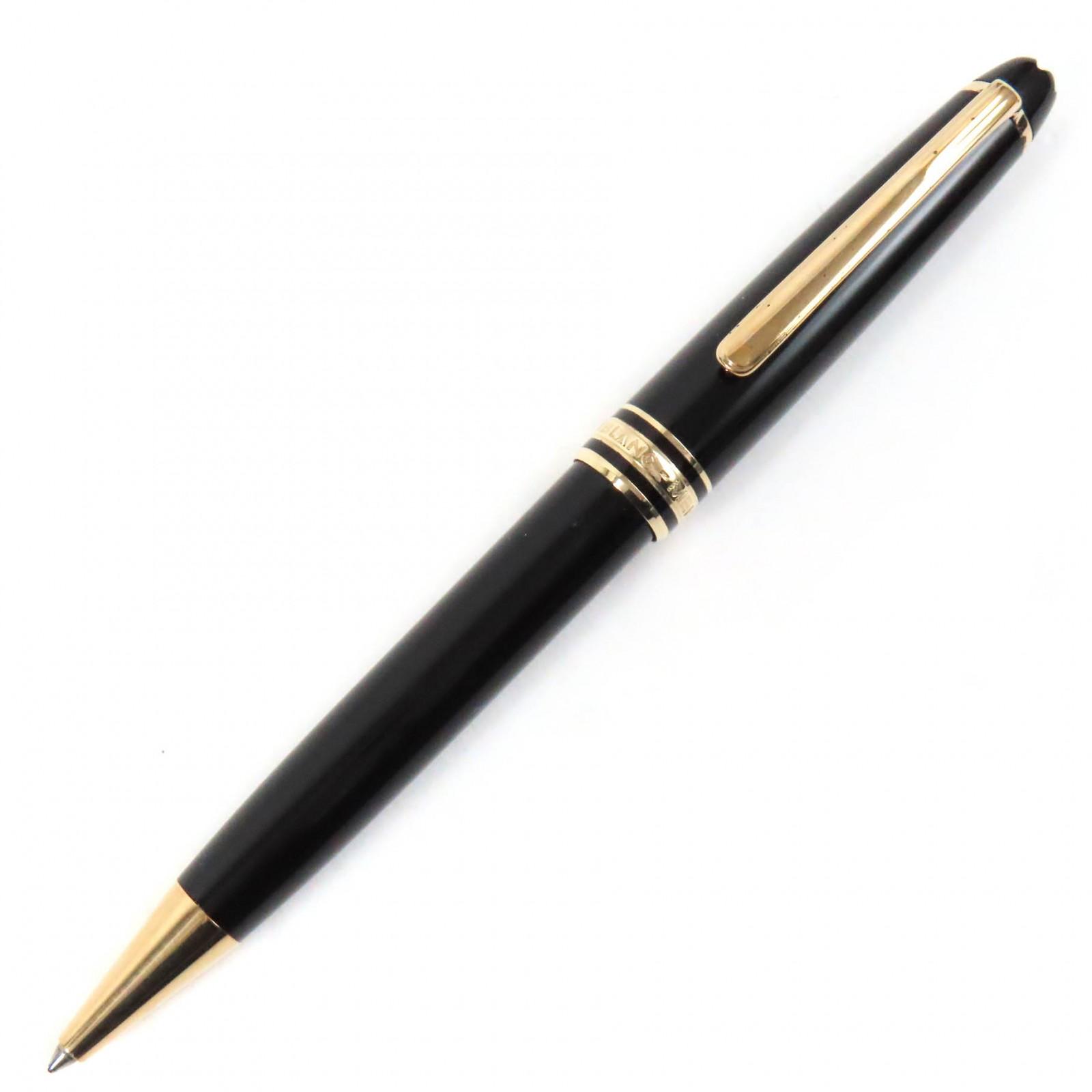 

MONTBLANC Ballpoint pen Meisterstück Classic White Star Twist Type Black gold Used