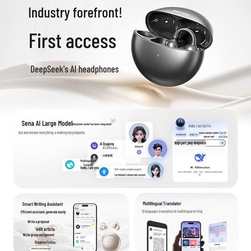 SANAG S6S Pro AI Ear-Clip Bluetooth Sports Headphones