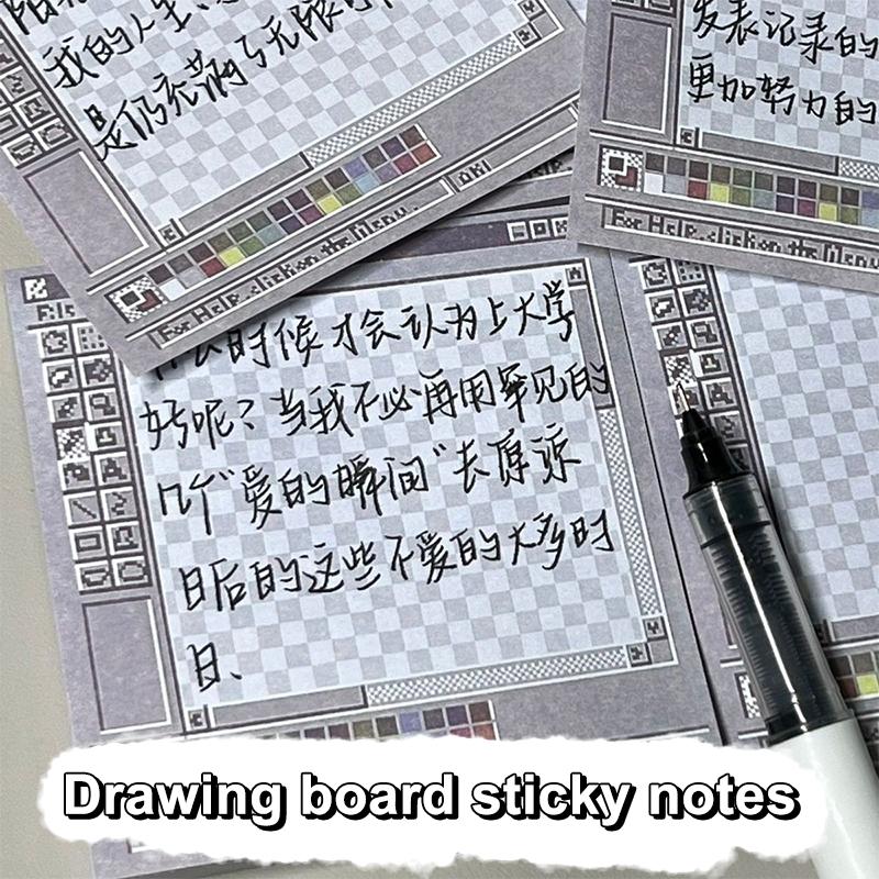 

5 шт. Уникальный ежедневник в виде квадратных липких заметок, креативный ретро блокнот для заметок, компьютерная доска для рисования, квадратный блок для заметок 5 Pcs