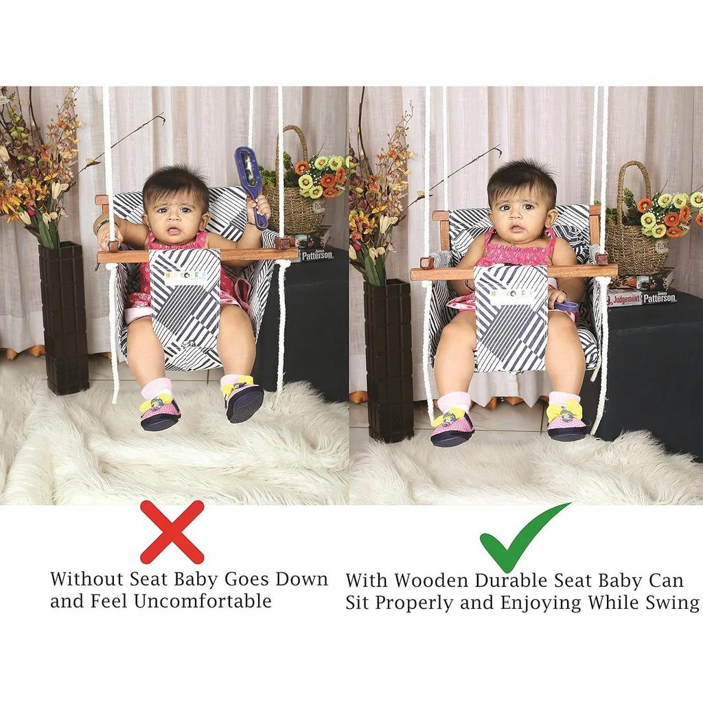 Baby Garden Swing with 2 Pillows (6 Months To 4 Years) (Up To 20 Kg)-Yellow-908, 12 Inch