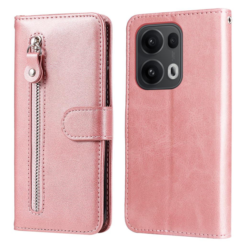 For Oppo Reno13 Pro 5G Case Zipper Wallet Calf Texture PU Leather Phone Cover