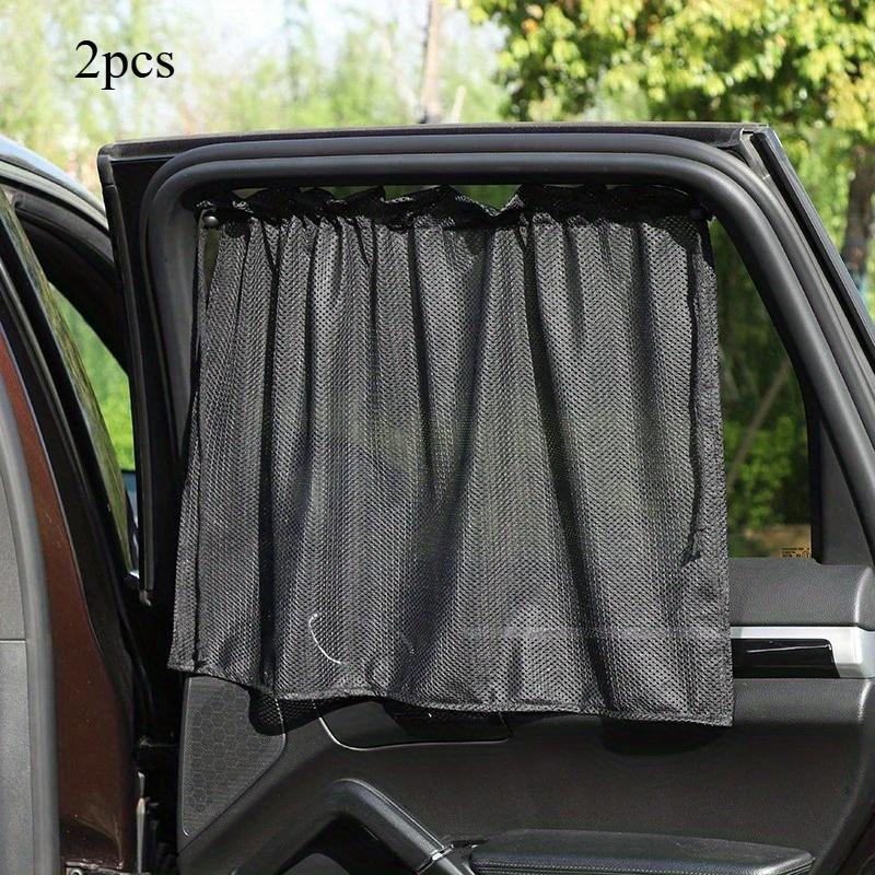 1/2pcs, Car Side Window Sunshade, Mesh Suction Cup Type Car Sunshade, Suspension Drawstring Design, Suitable for Year-round Use.