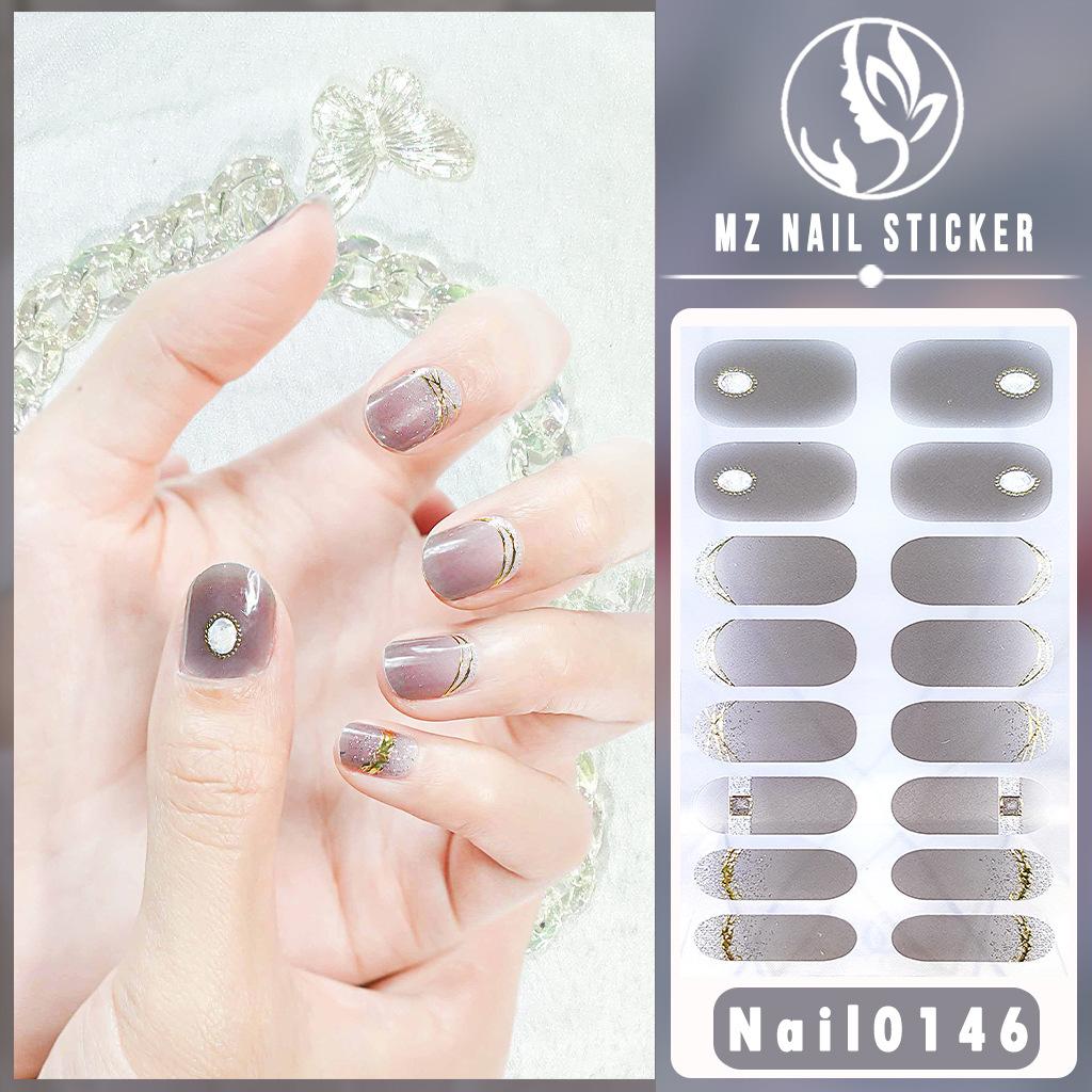 Nail16 Refers To Stereoscopic White Ultra Thin Non-trace Gel Nail Oil Film Popular Color Temperament Sweet Cool Wind Nail Art Sticker