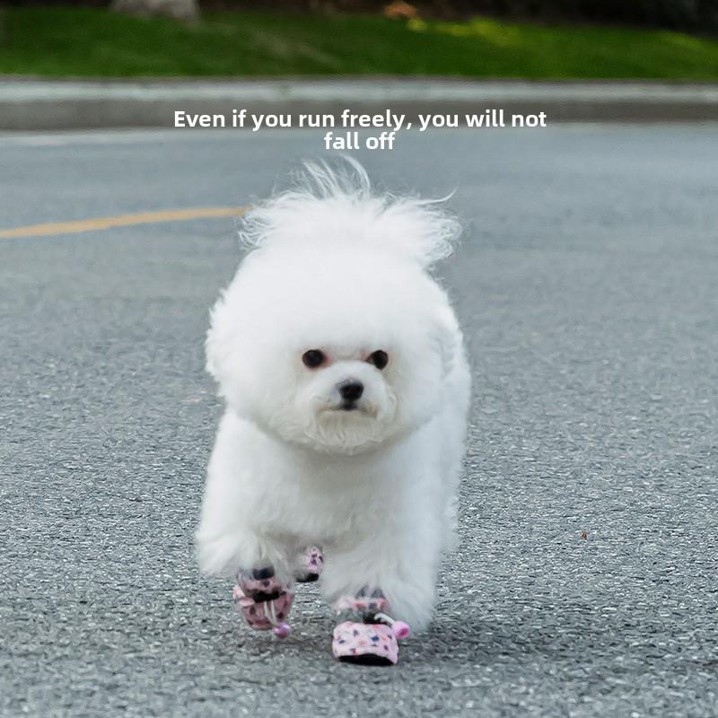 Pet Soft-soled Shoes Bear Full Print Puppy Dog Shoes Medium and Small Dog Teddy Dog Foot Cover Waterproof and Non-slip Pet Shoes