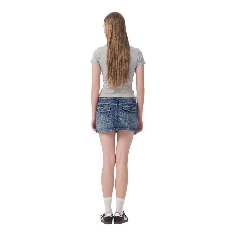 Yescci American vintage Cargo Denim Straight Skirt