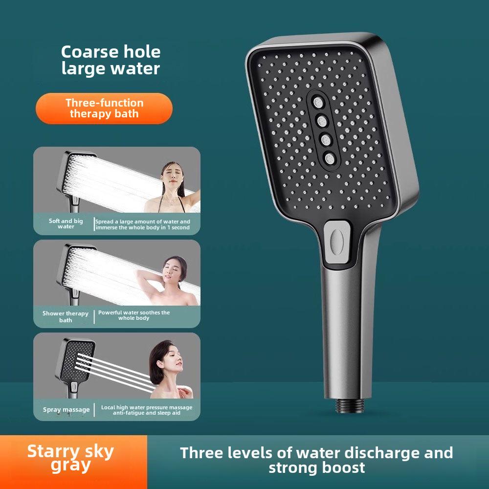 Square Handheld Pressurized Rain Shower Head for Bathroom