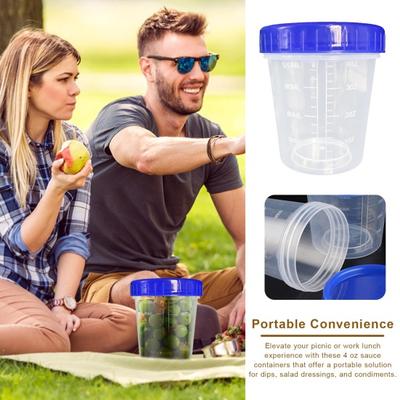 10-teiliges 4-Unzen-Salatdressingbehälter-Set für JSCARES, auslaufsichere, stapelbare kleine Behälter mit Deckel, wiederverwendbar