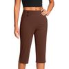 Pantalones de Moda para Mujer de Color Sólido con Bolsillos con Botones y Bajos Divididos Cintura Alta Deportes Yoga Casual Pantalones Recortados
