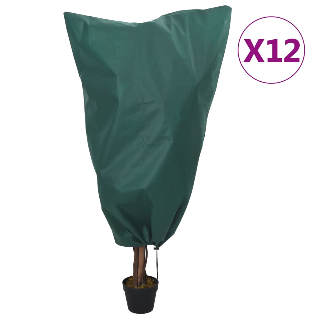 Vidaxl Kaptury Na Rośliny, Ze Ściągaczami, 12 Szt., 70 G/M², 0,8X1,2 M