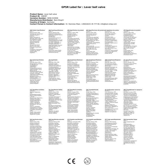 Robinet à bille - BONI-SHOP® - 1" - Laiton nickelé - Levier en acier - Vidange latérale