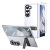 High Definition Transparent Z Fold6 Fold5 Protective Case For Samsung Galaxy Z Fold 6 5 4 5G With Glass Film Alloy Bracket Cover