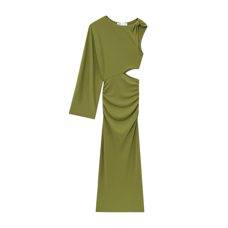 

Kaslead New Arrival Women s Clothing Fashion Style Silm Cut Out Decoration Mini Dress 5039328 Green L