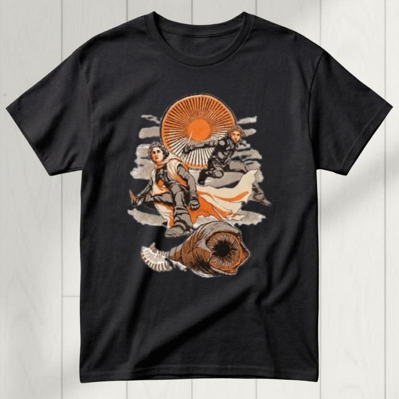 Vintage Dune 1965 DUNE Sic fi fan Gift t shirt 100 cotton printed tee Shortsleeve Graphic clothes All size Tops S6XL S