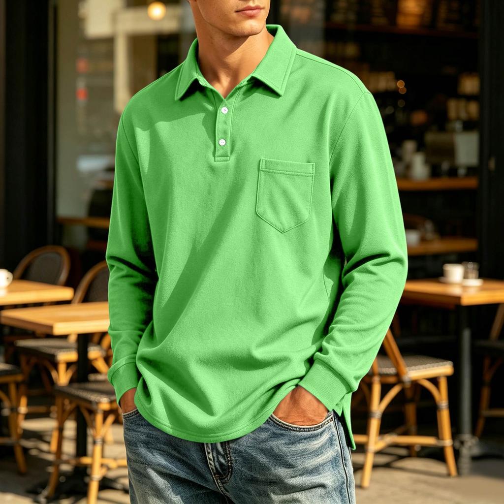 Men's Casual Long Sleeve Button-Down Shirt Lightweight Breathable