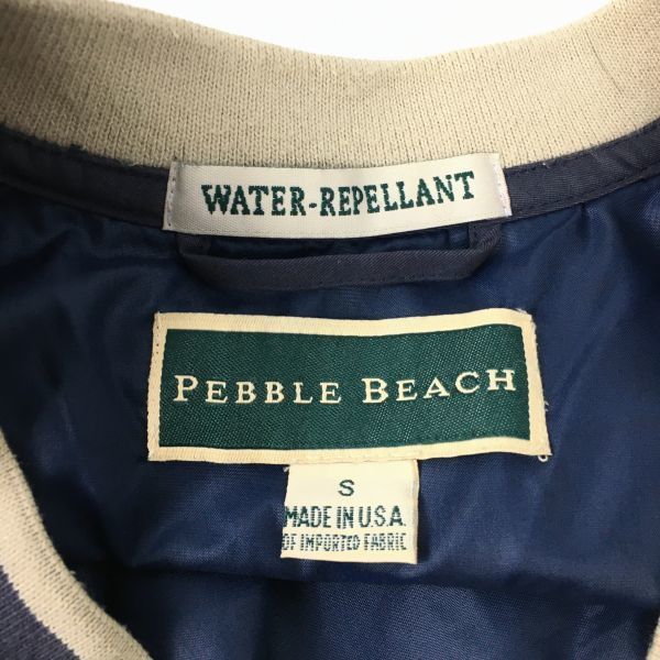 PEBBLE BEACH USA Hergestellt Vintage Wasserdichter Pullover Blouson Sweatshirt Größe S Marine(GEBRAUCHT)