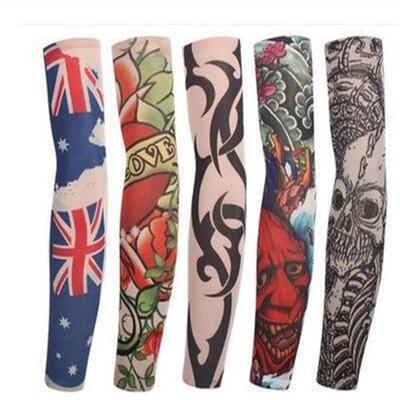 1 Paar Sonnenschutz-Ärmel 3D Nahtloses Tattoo-Muster Armabdeckung für Outdoor-Sport