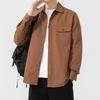 Pure Cotton Long-sleeved Shirt Men's Spring Pocket Solid Color Long-sleeved Shirt Casual Shirt Jacket