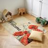 Welcome retro floral tulip fashion Home Bedside Rug Kitchen Bath Floor Mat Hallway Balcony Carpet Entrance Doormat hogar Decor