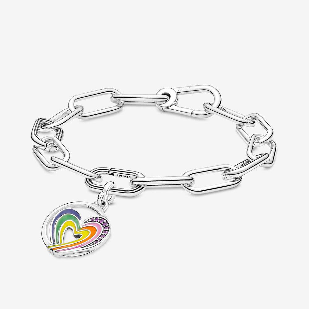 S925 Sterling Silber ME Serie Armband Styling Glänzend Lila Herzförmiges Mittelglied Armband für Frauen Geschenk