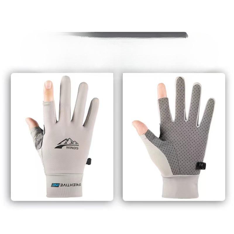 Summer Ice Silk Sunscreen Gloves Outdoor Sports Half Finger Thin Breathable Men and Women Non Slip Cycling Full Finger Exposed Finger Fishing
