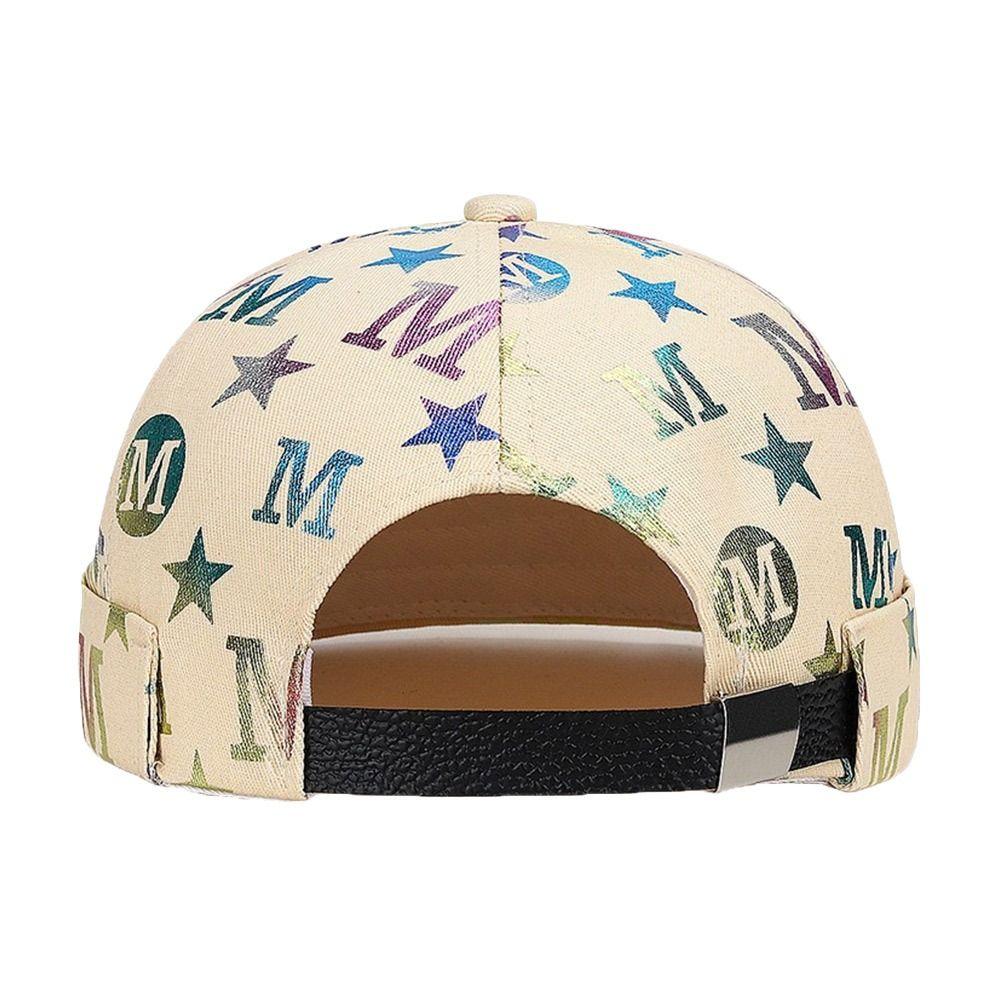 Fashion Hip Hop Beanie Street Hat Cotton Adjustable Skullcap Solid Color Stained Star Melon Beanie Cap Outdoor
