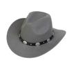 Western Cowboy Top Hat Spring And Autumn New Jazz Hat Big Brim Pentagram Belt Accessories Felt Hat Men And Women
