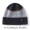 Color Matching Cashmere Wool Hat Double-layer Flipped Brim Versatile Knitted Hat Warm Autumn and Winter Fashion Windproof Striped Hat Women