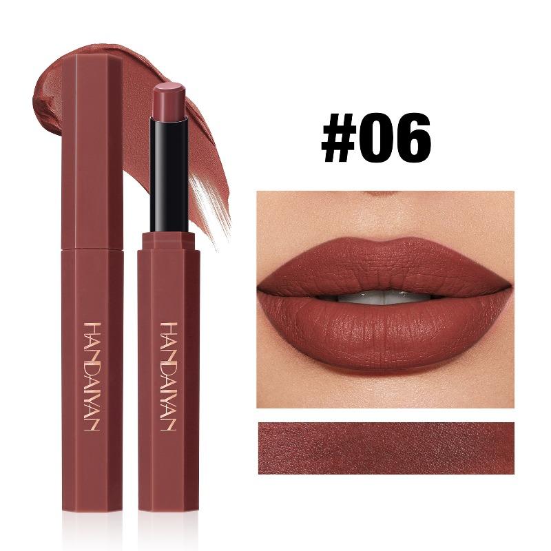

HANDAIYAN 6-Color Velvet Matte Lipstick Smooth Waterproof Non-Stick Soft Mist Solid Lip Gloss Long-Lasting Color Lip Makeup