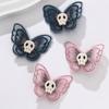 4pcs Bold Butterfly Skull Design Hair Clips - Punk Rock Inspired Barrettes for Women, Cosplay Accessories, Y2K Aesthetic