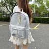 Schoolbag Starlight Fog Ash Low Saturation Polka Dot Star Backpack Student Party Daily Out on the Street Light Commuter Large Capacity School Bag