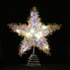Hollow Xmas Tree Ornament 3D Glitter Star Glowing Tree Topper Creative Christmas Trees Topper