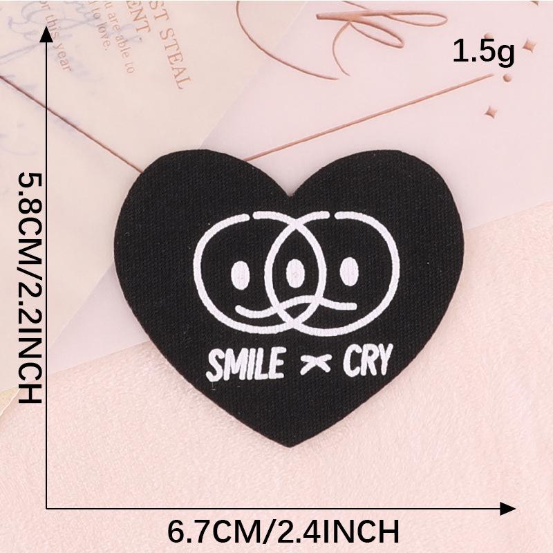 Hole Repair Sticker Accessories Offset Printing Flower Cloth Label Self-Adhesive Leather Jacket Down Jacket Patch Sticker English Letter Cloth Sticker