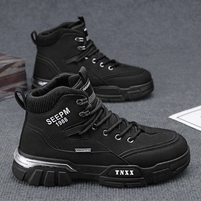 

High-top Martin boots men s autumn and winter 2024 new tooling locomotive shoes men s outdoor thick-soled heightening tide shoes 39