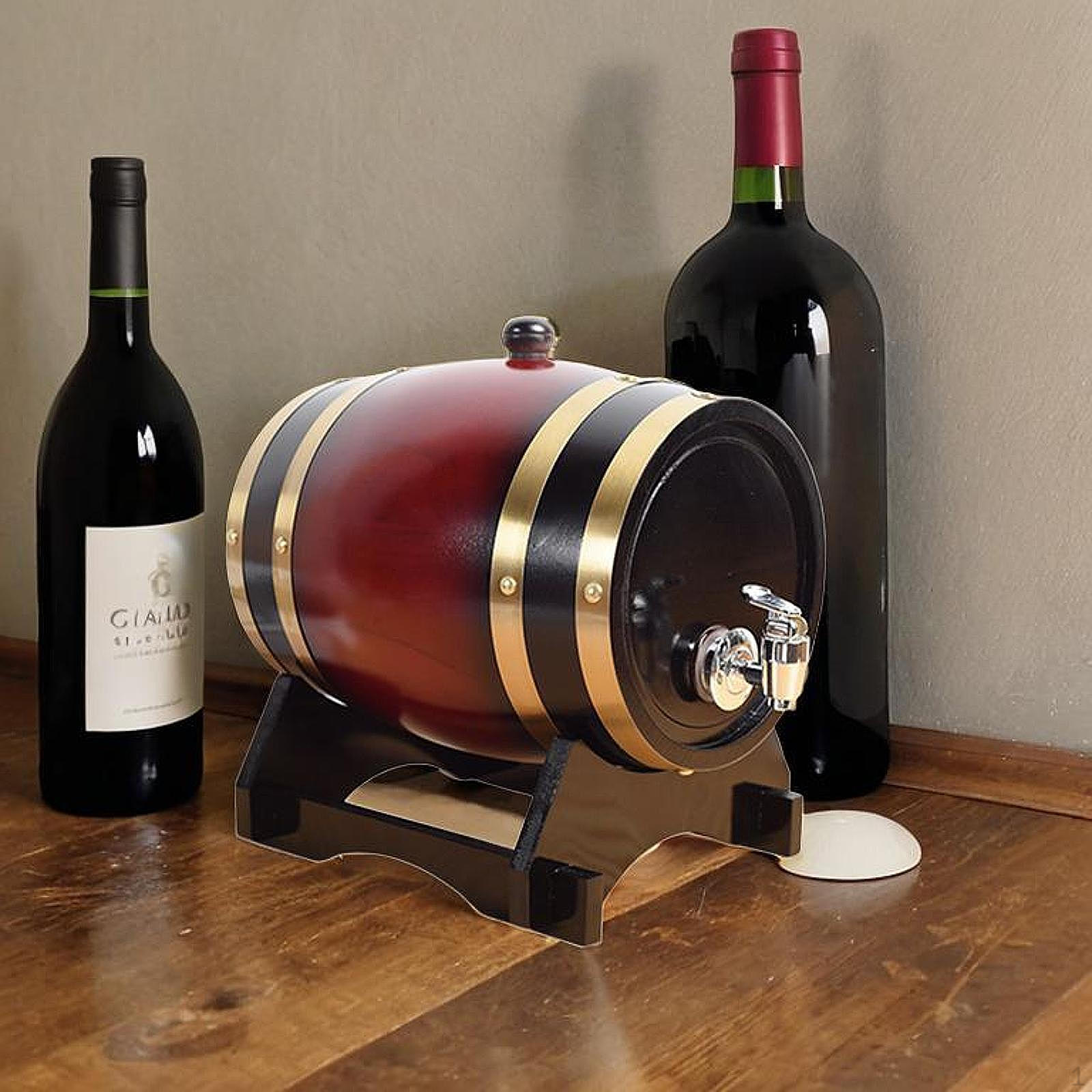 

Набор диспенсеров для напитков в деревянной бочке в деревенском стиле для домашних вечеринок 1L Wine Red