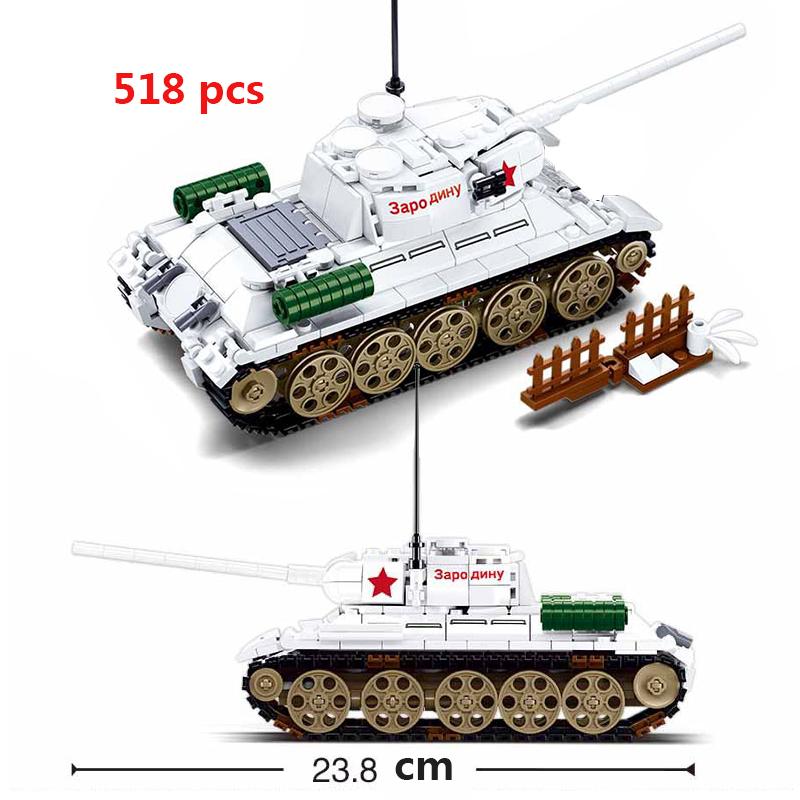 2. Weltkrieg Militärfahrzeug Panzer T34 Panzer Flugzeug LKW Modell Baustein WW2 Deutsche Sowjetarmee Waffenkonstruktionsspielzeug