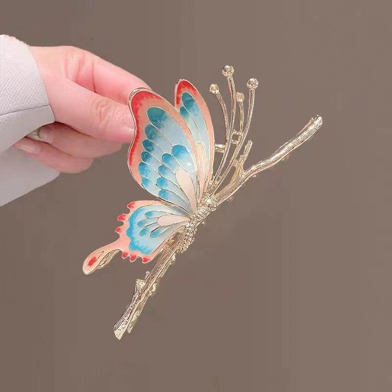 Large Elegant Vintage-Style Butterfly Claw Clip for Summer 2022