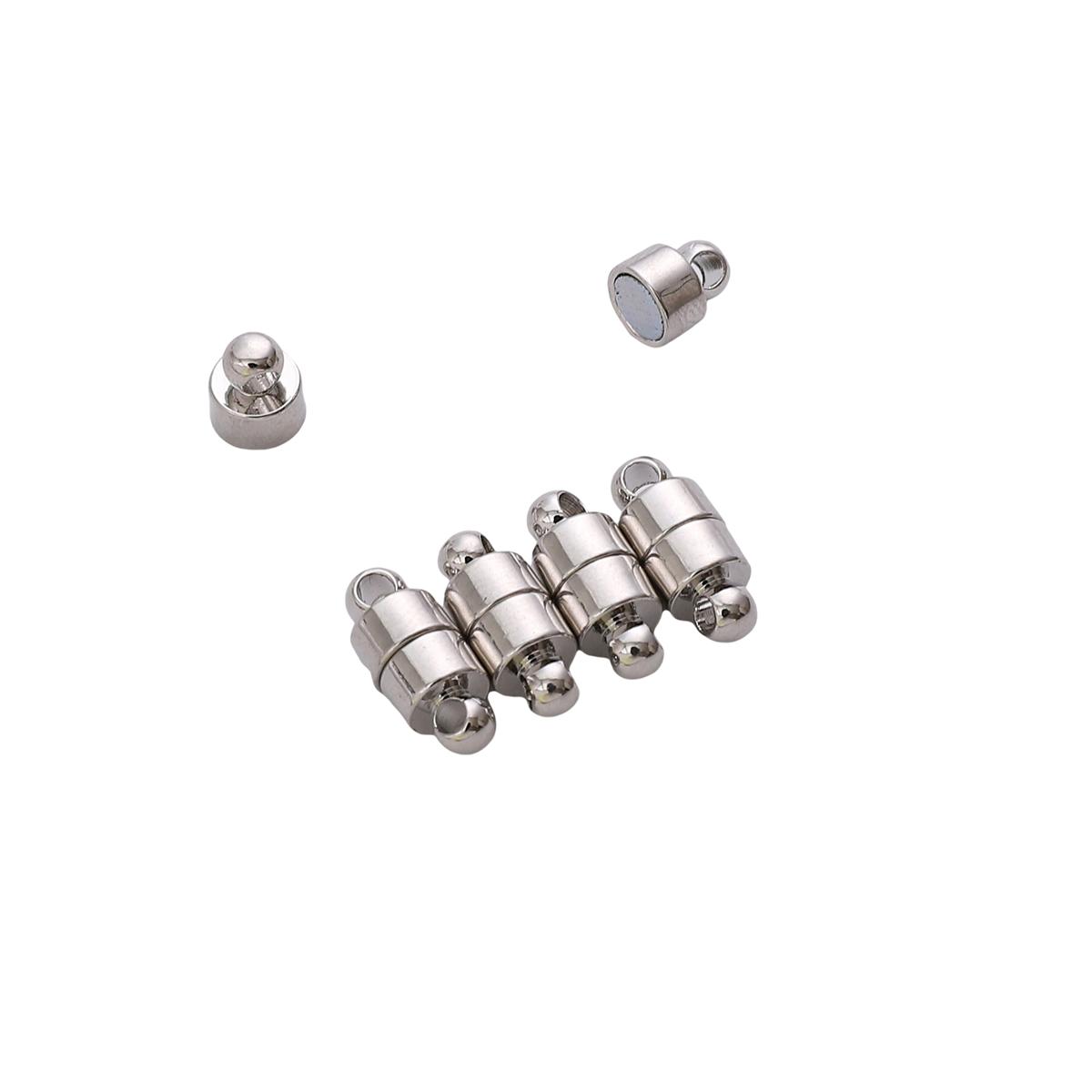 

Медная цилиндрическая магнитная пряжка для изготовления ювелирных изделий своими руками, аксессуары для рукоделия 5x12mm роман серебряный