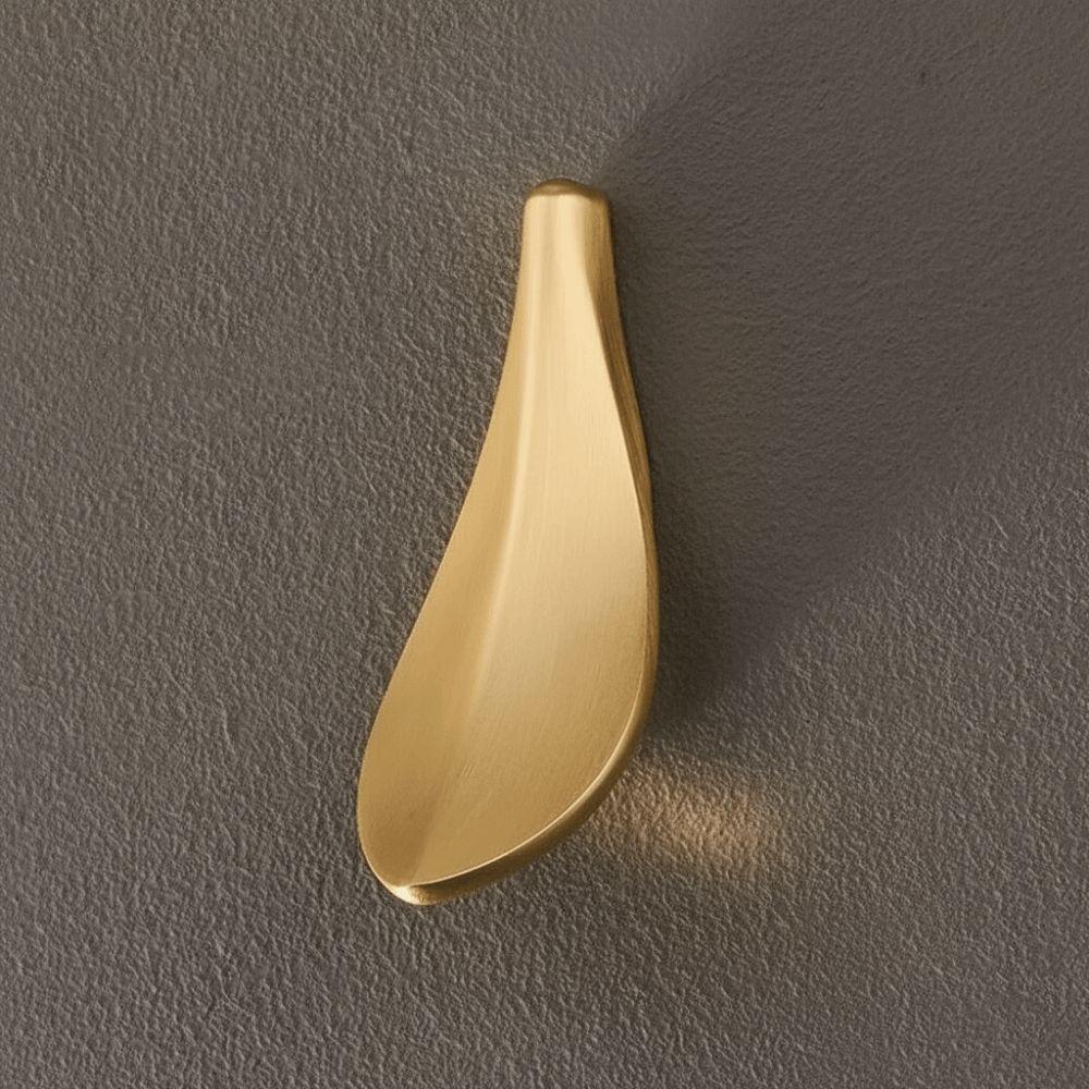 Golden Leaf Design Drawer Pull Handle Loquat Leaf Shape Wardrobe Knob Handle Cabinet Door