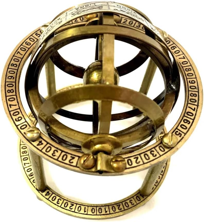 Brass Armillary Sphere Antique Finish Nautical Globe Maritime Desk Décor