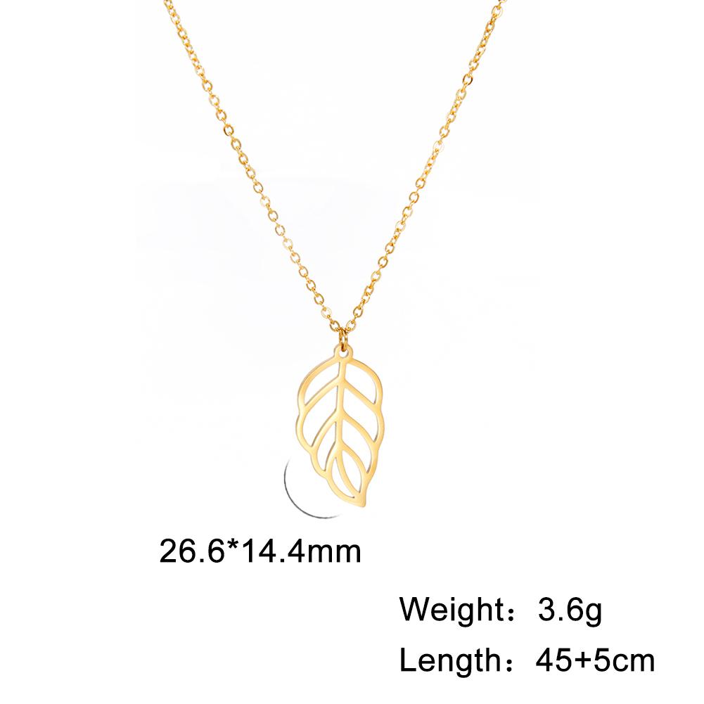 Cazador Leaf Pendant Double Chain Necklaces for Women Fashion Stainless Steel Necklaces Jewelry 2026 Birthday Gift New Wholesale