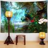 Tropischer Regenwald-Pfau-Wandteppich, Wandbehang, böhmischer Stil, Kunst, Landschaft, Tierästhetik, Zimmer, Wohnkultur