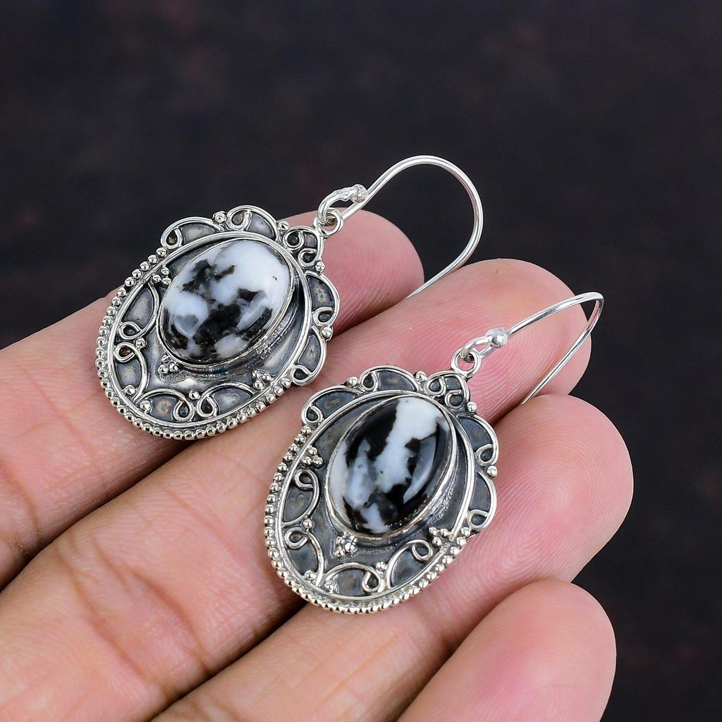 Cercei cu Turcoaz Bivol Alb Cercei cu Piatră Prețioasă Vintage Cercei din Argint Sterlin 925 Bijuterii Lucrate Manual Cercei cu Design Modern Cadouri Pentru Soție